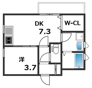 BLANC垂水駅前【3階】の間取り