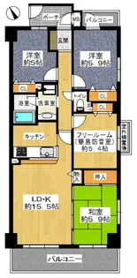リベール須磨妙法寺【407号室】の間取り