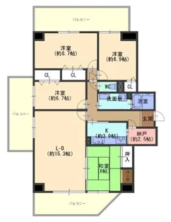 ウエステ垂水【13F号室】の間取り