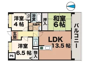 プラザハイツ二ツ屋 E棟【3階】の間取り