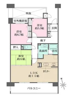西神南ヒルズ 6番館【803号室】の間取り