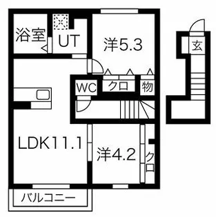 シャロン明石【2階】の間取り