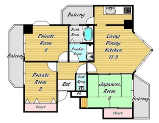ル・パレ須磨【3階】の間取り