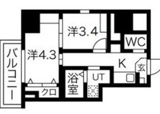 エヌエムスワサントアン【9FD号室】の間取り