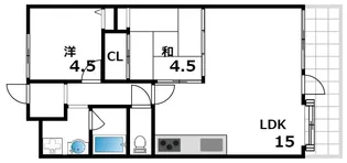 芦屋川ビューハイツ【3階】の間取り