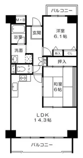 グリーンコーポジェームス山弐番館【1010号室】の間取り