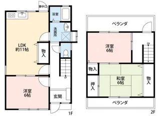 兵庫県神戸市東灘区御影郡家2丁目【テラスハウス】の間取り
