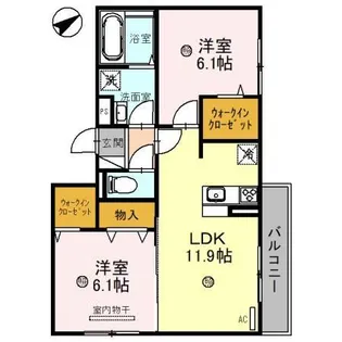 デーヴァ林崎【12.5号室】の間取り