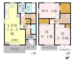 パークハイム向陽 B棟【1階】の間取り