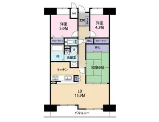 ラヴェール住吉【4階】の間取り