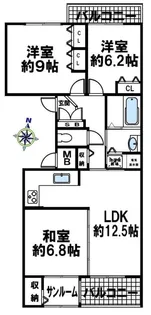 リエゾン楠丘【3階】の間取り