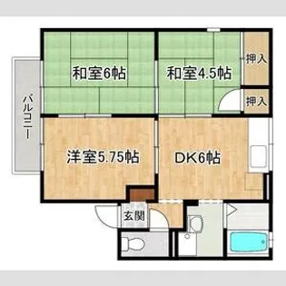エステート塩屋山手【B105号室】の間取り