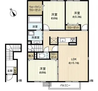 ガーデンハウス東落合8号棟【2階】の間取り