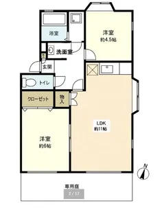 ガーデンハウス東落合6号棟【1階】の間取り