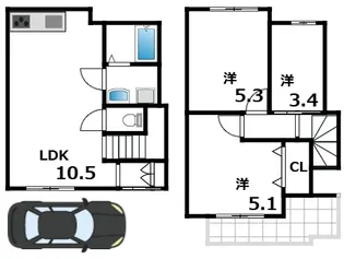 仲田2丁目テラス【A号室】の間取り