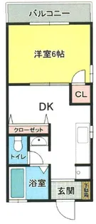 1DKの間取り画像