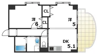 YKハイツ西明石北【5階】の間取り
