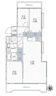 エスプリ五色塚【204号室】の間取り
