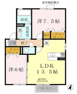 2LDKの間取り画像