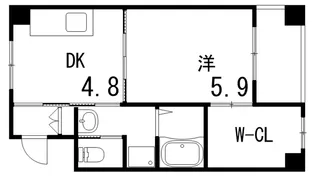 グランベール六甲【1階】の間取り