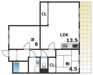 第一柏木ハイツ【4階】の間取り