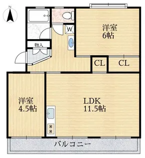 清水が丘コーポラス【5階】の間取り