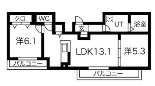 ワンウェーブ霞ヶ丘【3階】の間取り