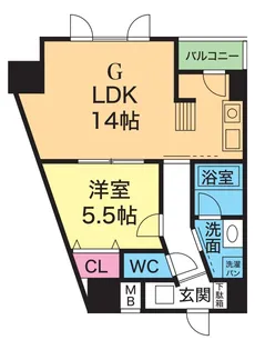 YKハイツ西明石【2階】の間取り
