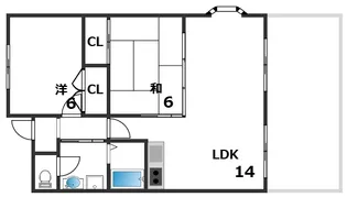 ウィングマンション【1階】の間取り