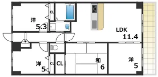 エクセランス大久保Ⅰ番館【11階】の間取り