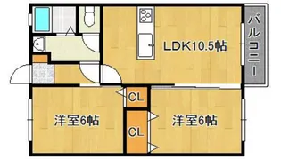 タウニィ大町Ⅱ【2階】の間取り