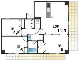 ワコーレ明石マリンプレイス【3階】の間取り