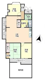 明石ハウス3号棟【1階】の間取り