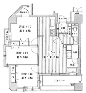 ローレル須磨シーサイドビュー【10階】の間取り