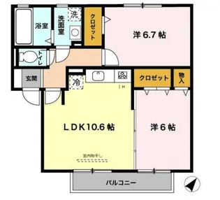 サワーフローラ A棟【2階】の間取り