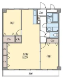 シャトー北別府【4階】の間取り