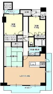 ヴァンヴェールK2 1番館【9階】の間取り