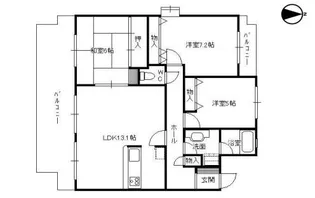 アマビリタアパートメント【1階】の間取り