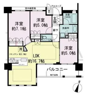 ワコーレ芦屋レフィーナ【1階】の間取り
