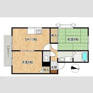 エクセルハイツ桃山【1階】の間取り
