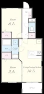 フォンターナ江井島【1階】の間取り