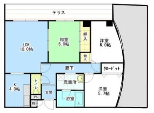 サンシーズ南山手【503号室】の間取り