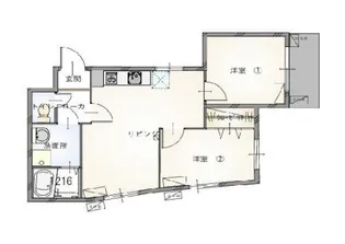 デコール岡本2番館【1階】の間取り