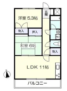 マンションアムール【2階】の間取り