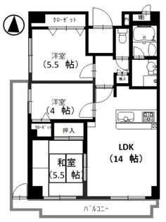 コモンパレス清水ヶ丘【4階】の間取り