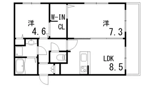 ルネスリベルタ甲南山手【4階】の間取り