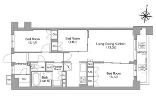 ミレーネ神戸住吉本町【3階】の間取り