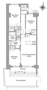 ミレーネ神戸住吉本町【3階】の間取り