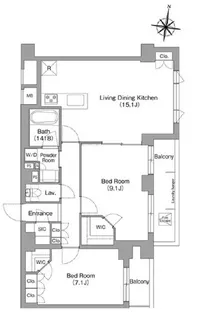ミレーネ神戸住吉本町【3階】の間取り