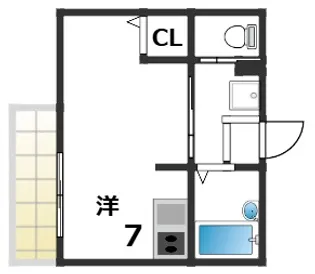 A-EAST須磨海浜公園【102号室】の間取り